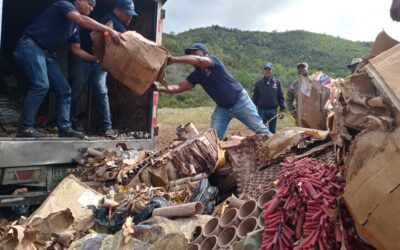 Dirección de Pirotecnia incinera 909, 759 unidades de  fuegos artificiales clandestinos 